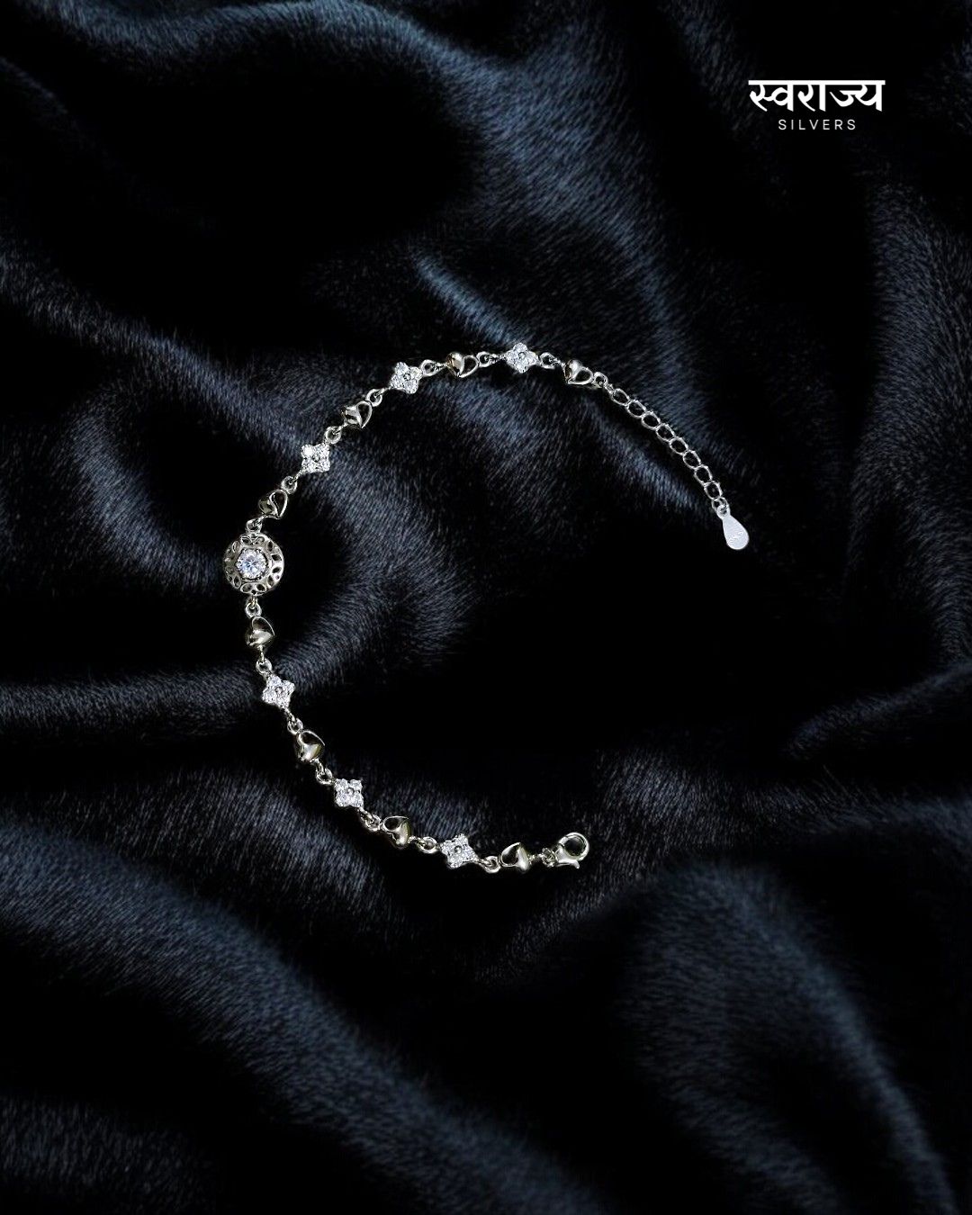 Floral Sprinkle - Ladies 925 Silver Bracelet