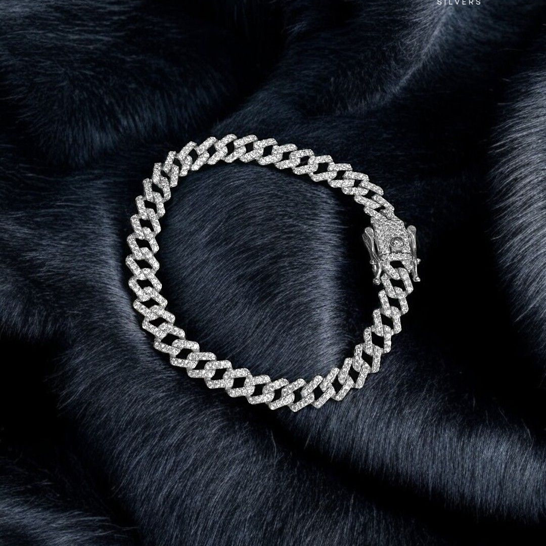 White Zircon - Unisex 925 Silver Bracelet