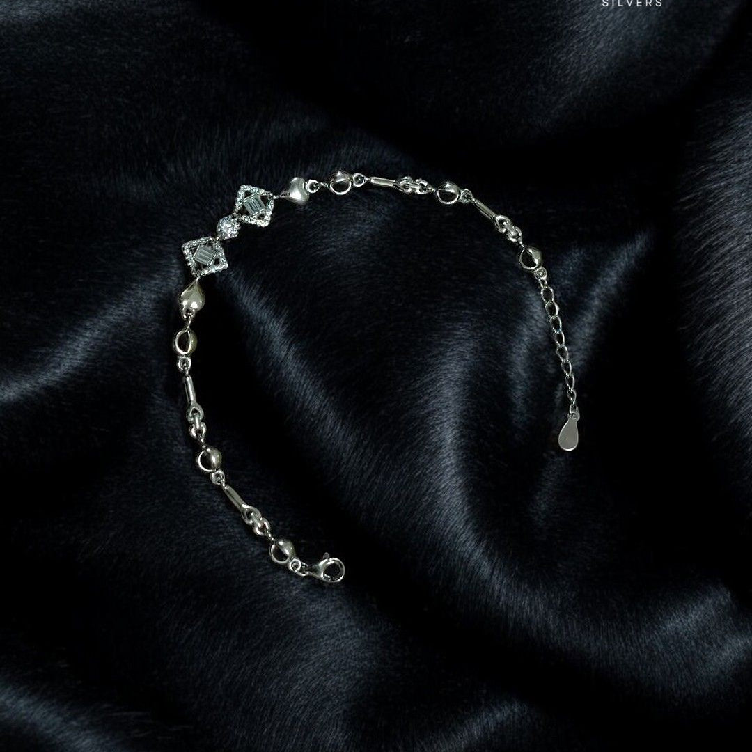 Square AD Bracelet for Women- 925 Silver