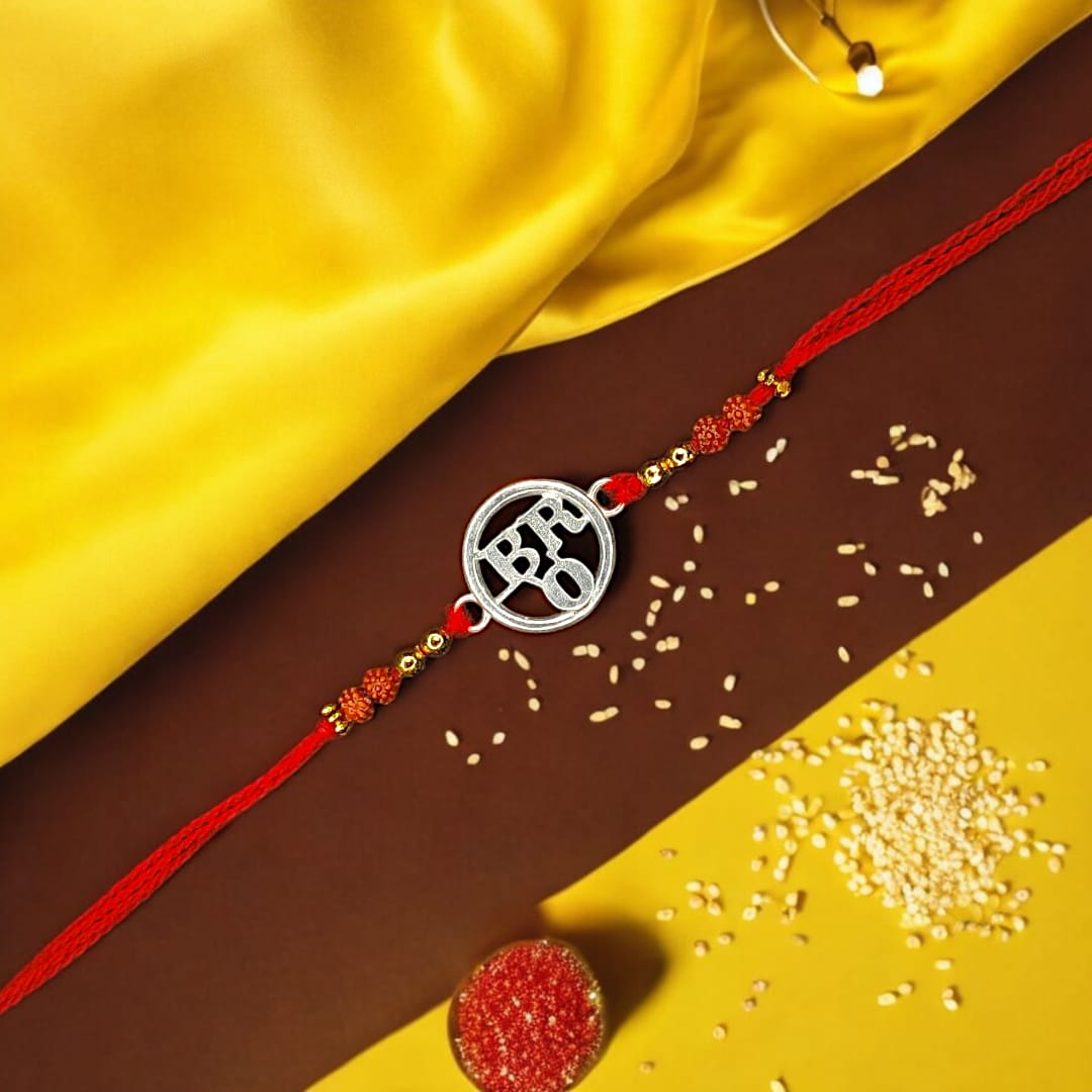 Silver Round Bro Rakhi