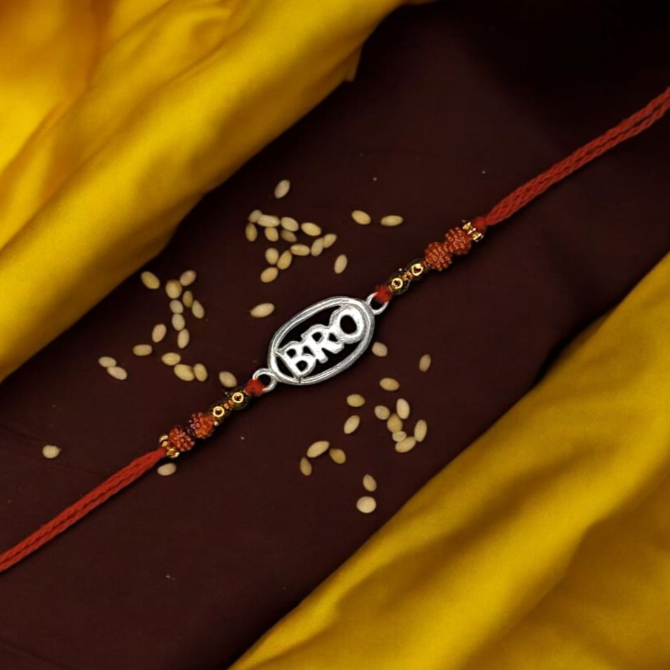 Silver Oval Bro Rakhi