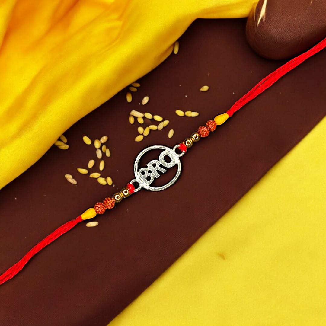 Silver Round Brother Rakhi