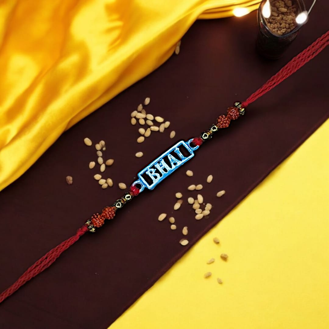 Silver Rectangle Bhai Rakhi