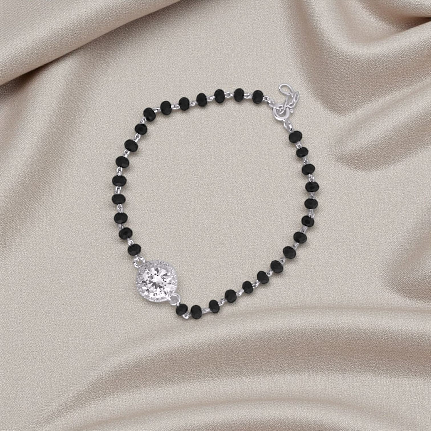White Diamond Adjustable Hand Mangalsutra - 925 Silver