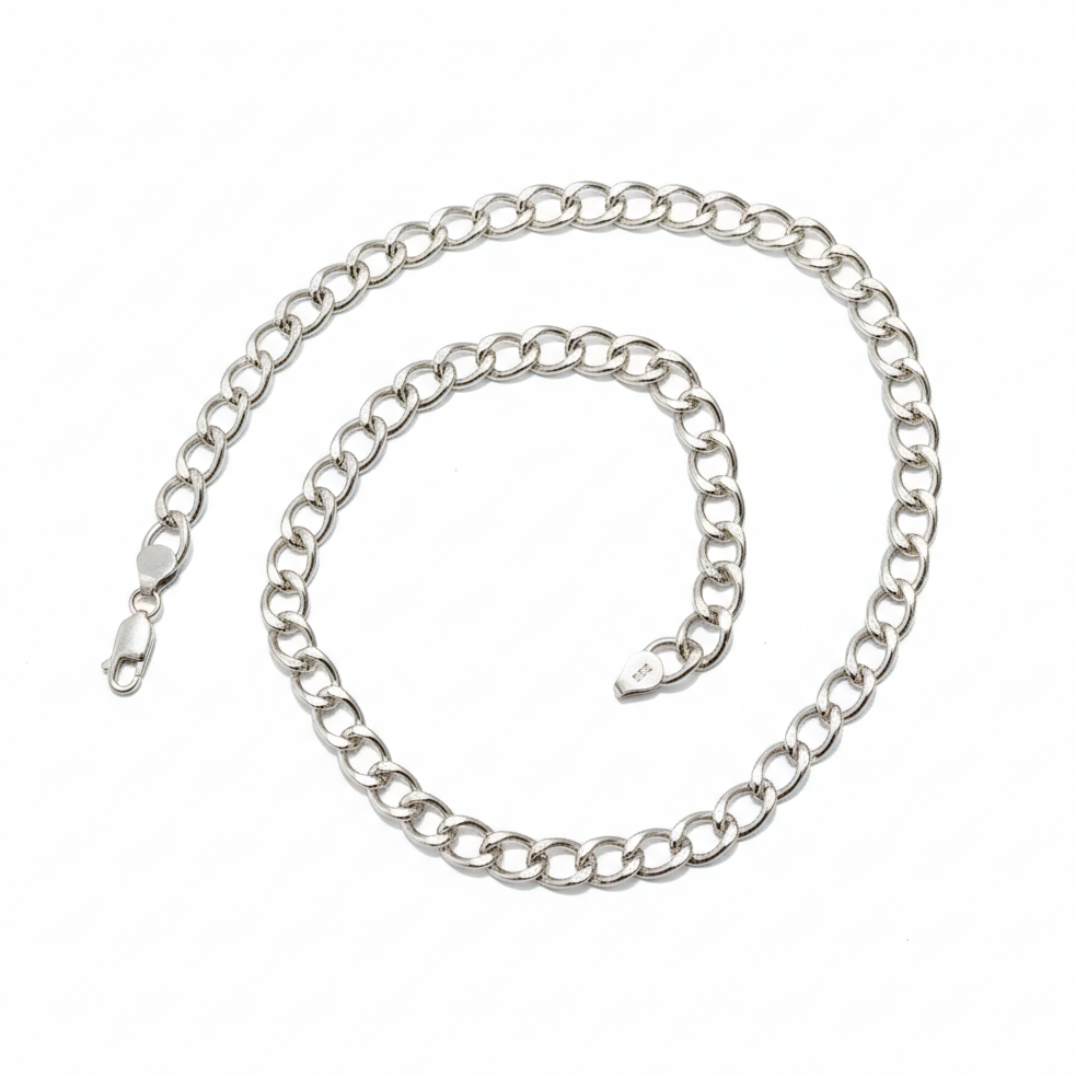 Silver curab chain for men-925 Silver