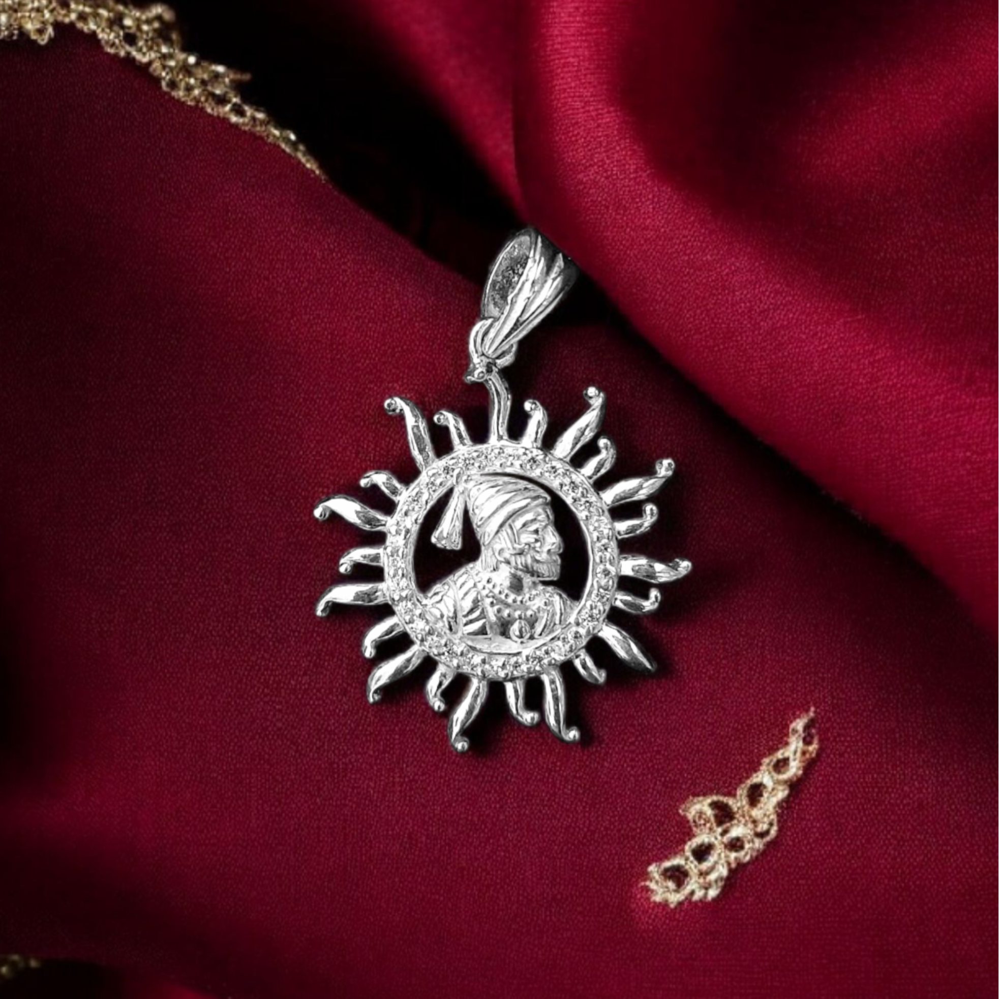 Chhatrapati Shivaji Maharaj Pendant - Surya Chakra-925 Silver