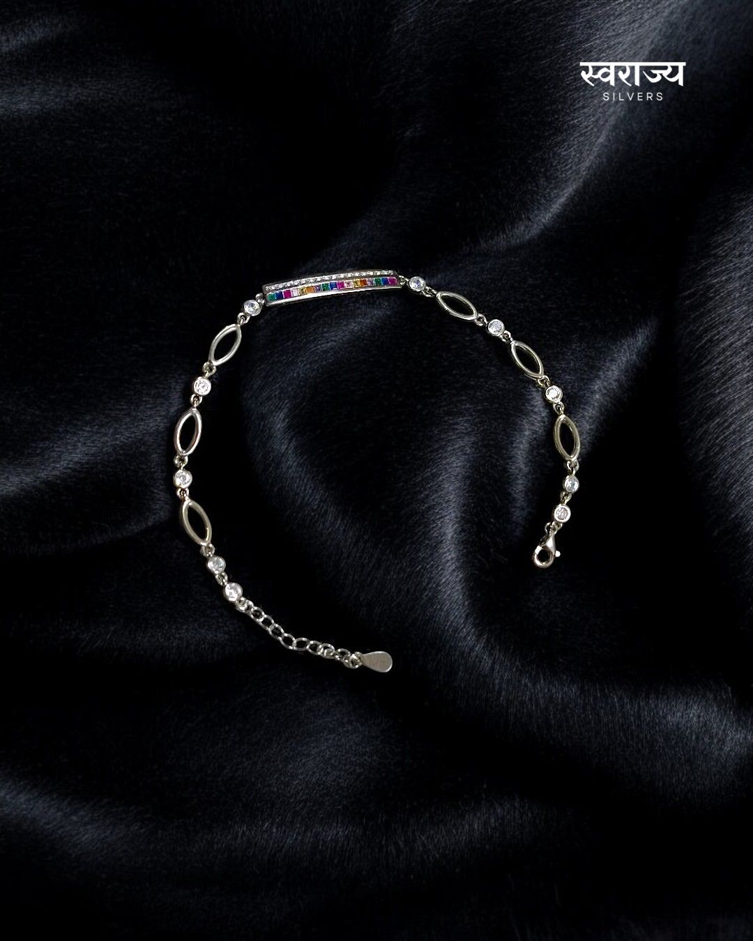Multicolour- 925 Silver Ladies Bracelet