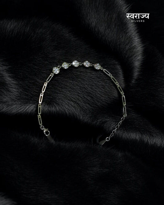 Flora Shaped - 925 Silver Ladies Bracelet