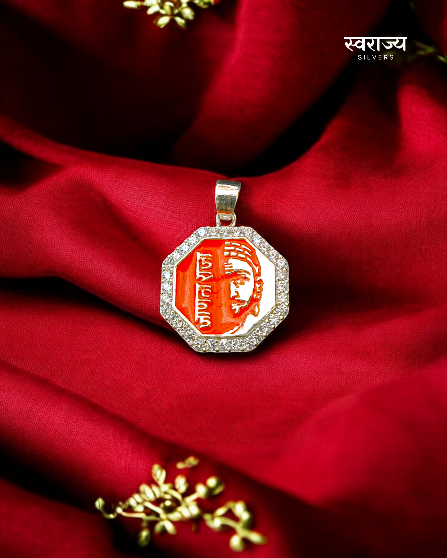 Janta Raja Pendant - Orange Enamel