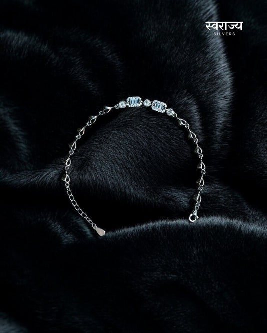Trending Sea Blue - 925 Silver Ladies Bracelet