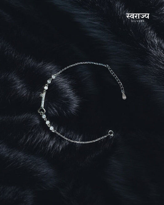 Fancy Key -925 Silver Ladies Bracelet