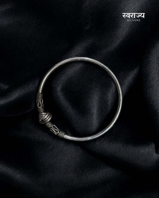 Oxidised Adjustable Ladies Kada - 925 Silver
