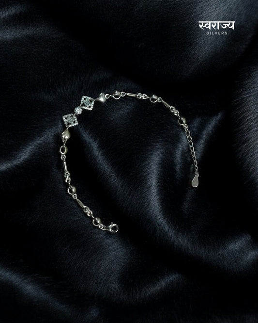 Square AD - 925 Silver Ladies Bracelet