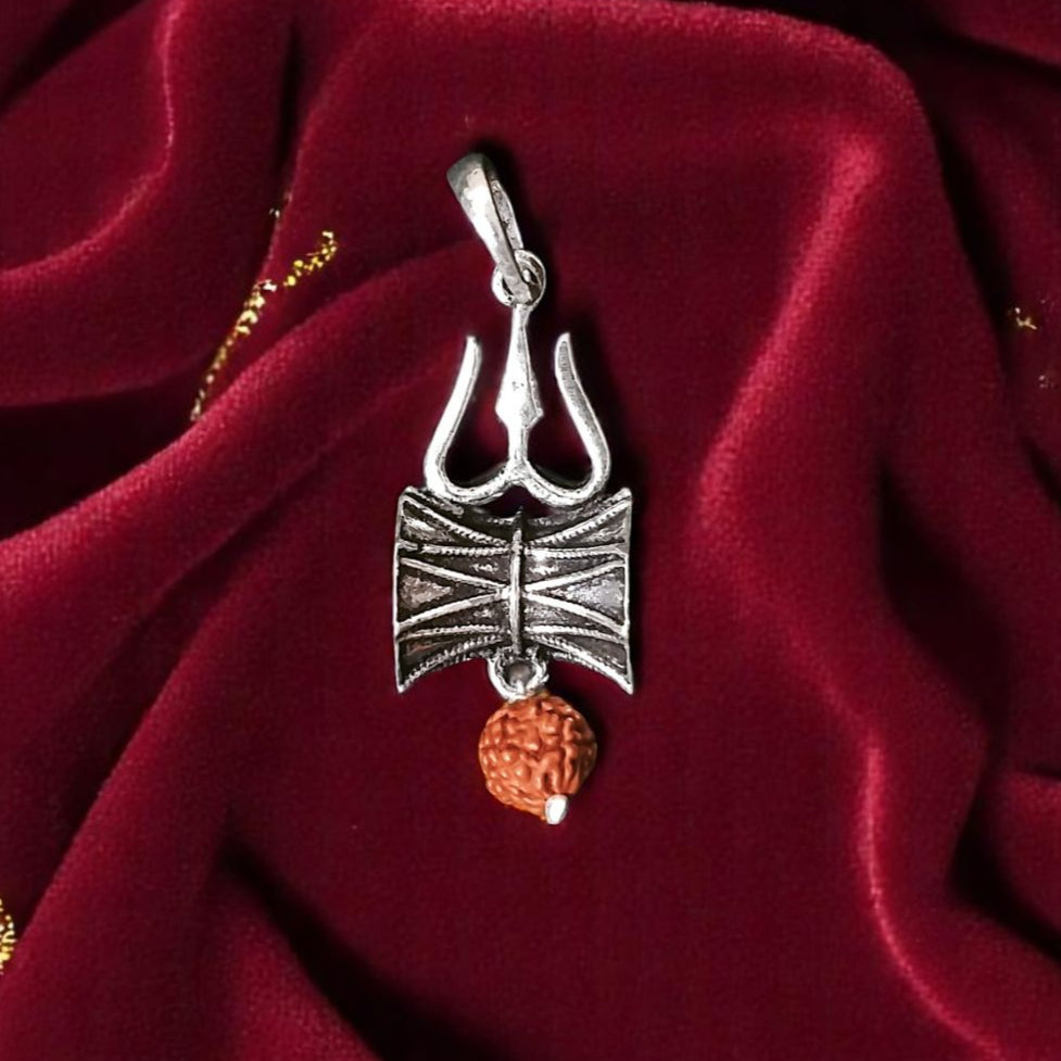 Trishul Damru Rudrakh - 3 in 1 Pendant
