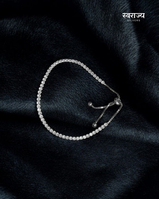 Adjustable Diamond - Ladies 925 Silver Bracelet