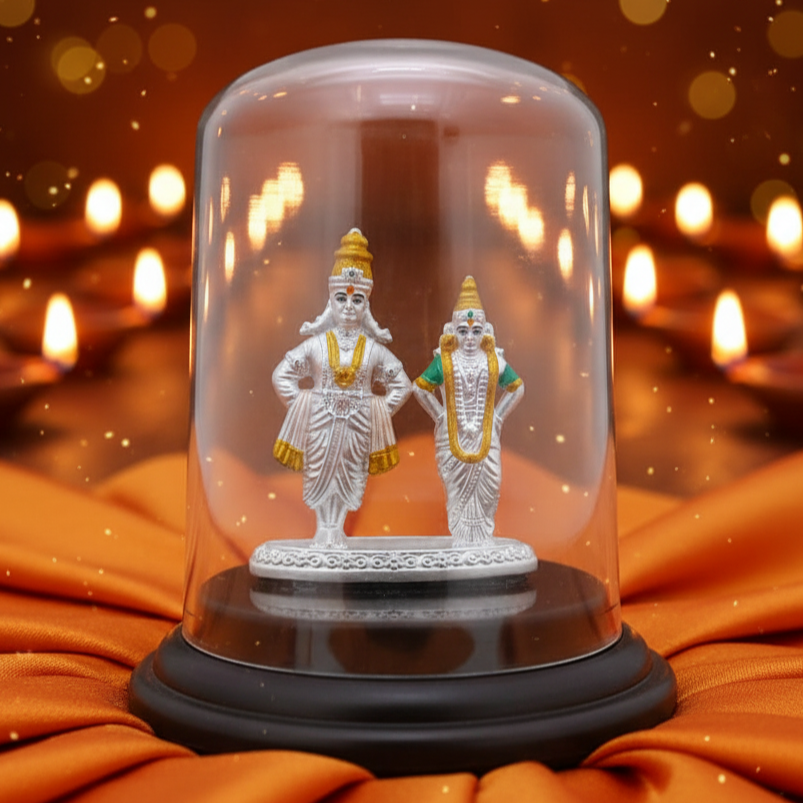 Divine Vitthal Rukmani 925 Silver Idol