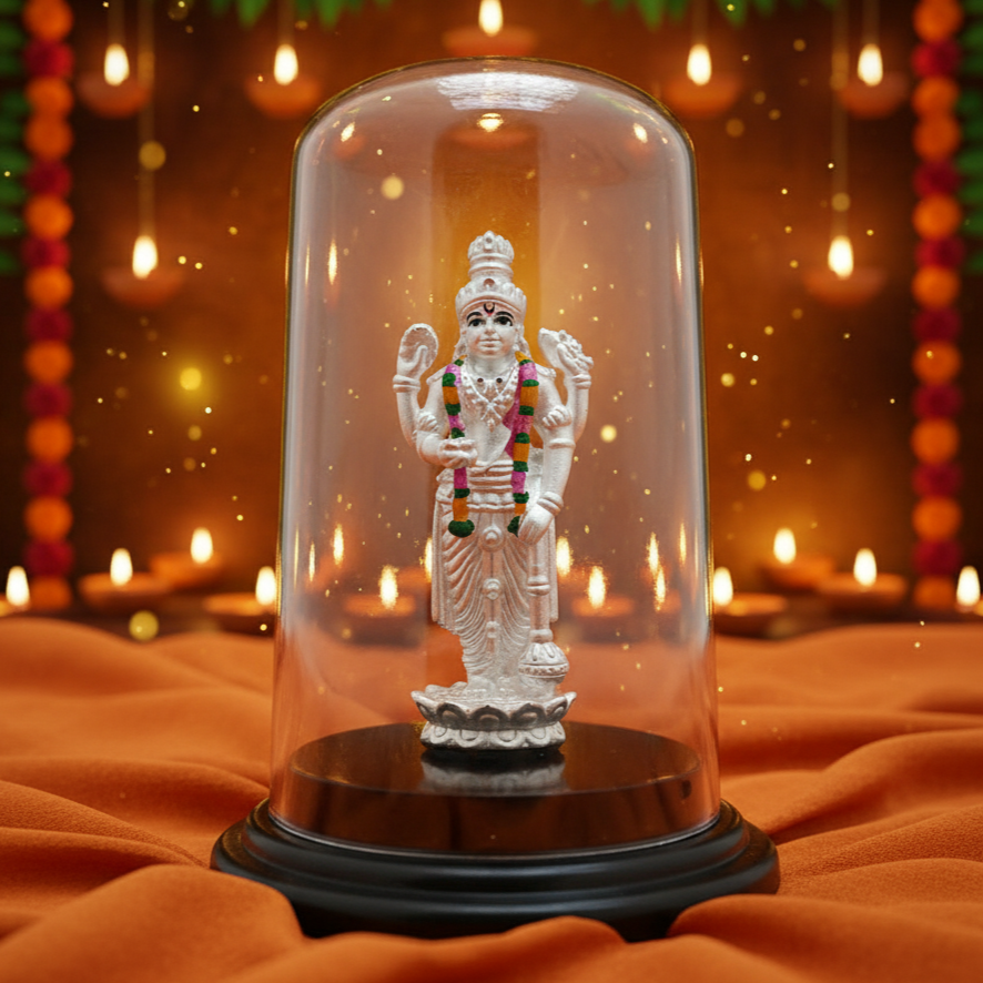Divine Lord Vishnu 999 Silver Idol