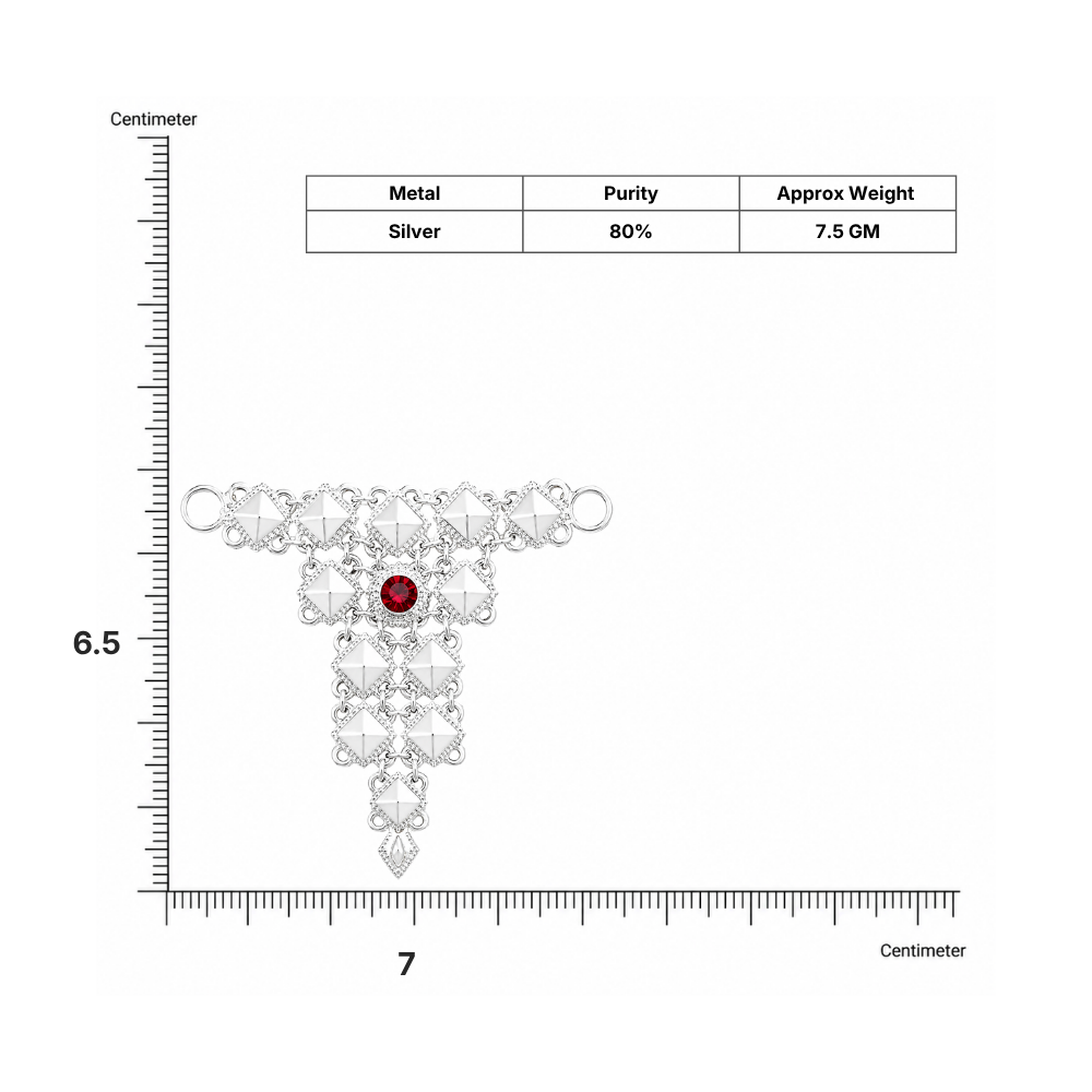 Silver Ganpati Sond Divine Design dimensions and weight chart