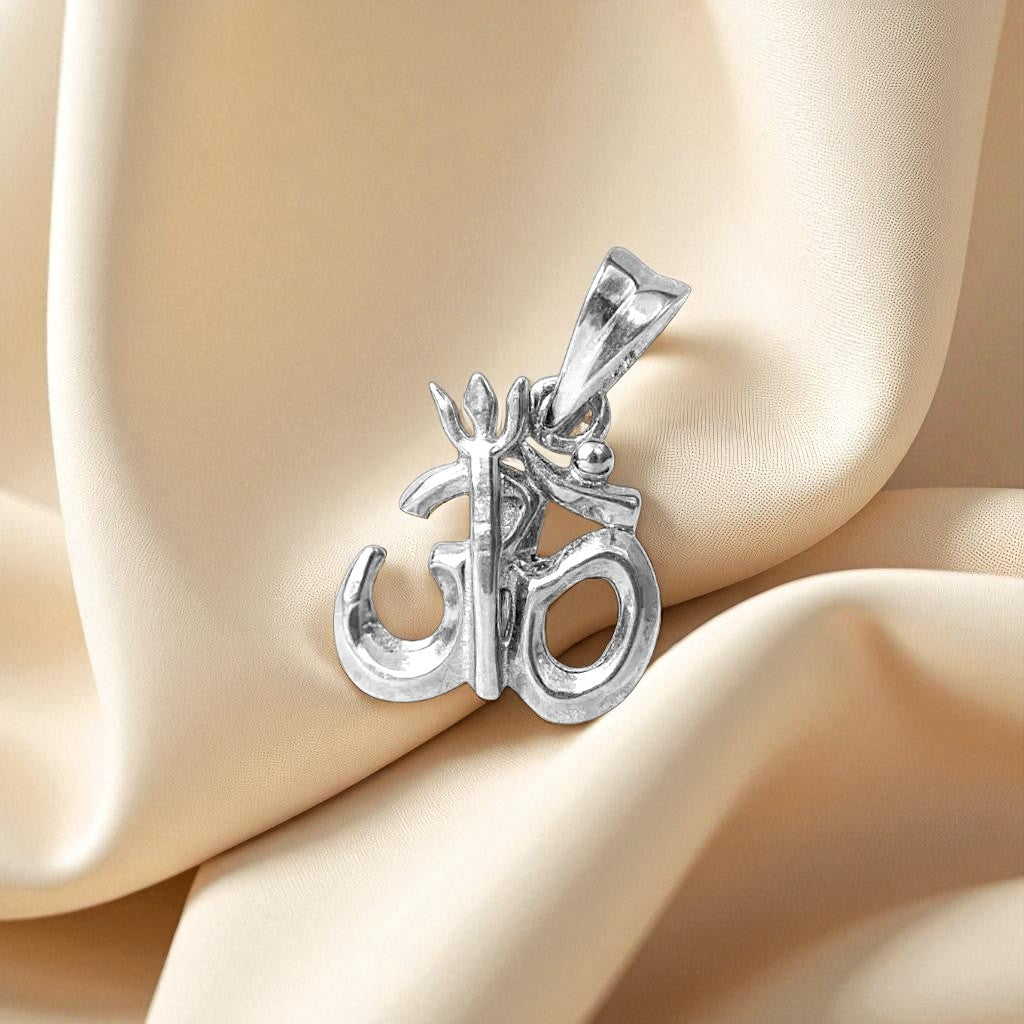 Om Trishul Pendant Silver