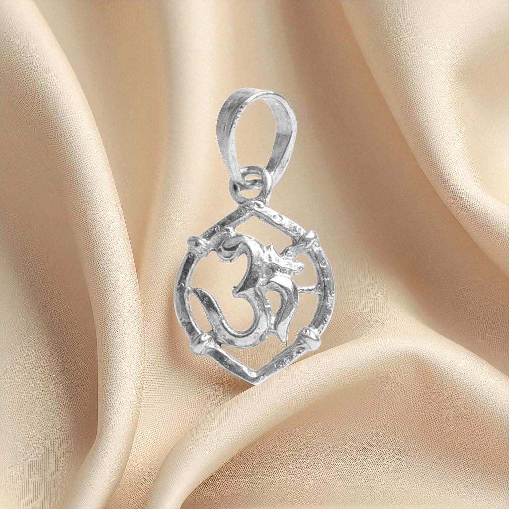 Designed Silver Om Baby Pendant