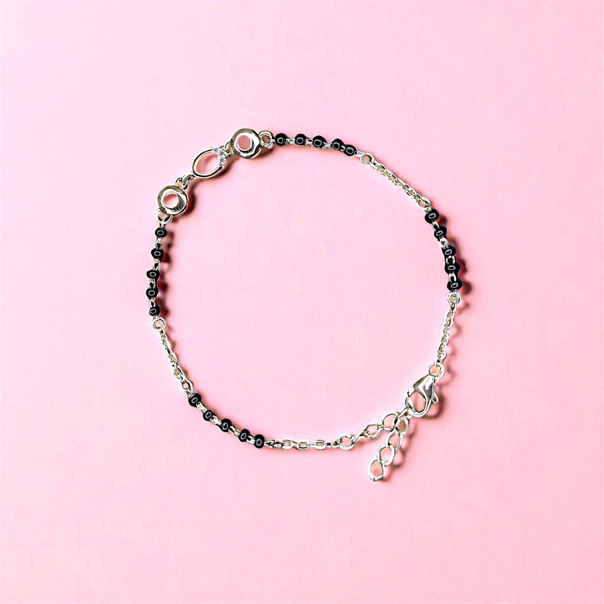 Oval Shape Adjustable Hand Mangalsutra - 925 Silver