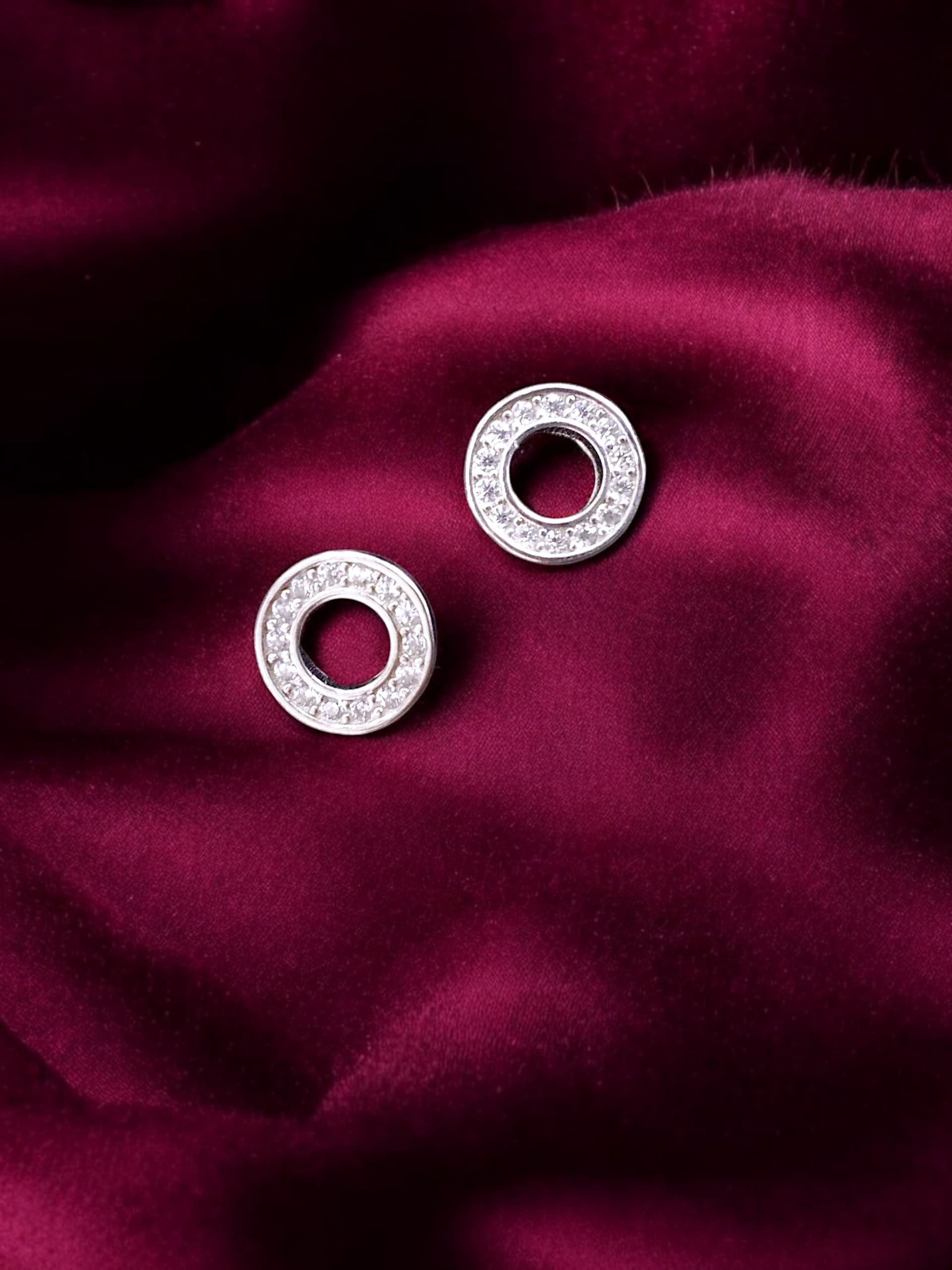 Circular Hoop Earrings - 925 silver