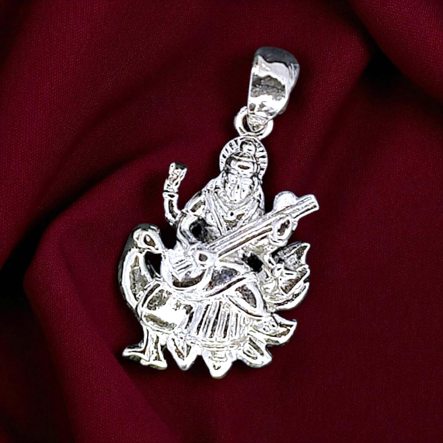 Maa Saraswati Pendant - 925 Silver