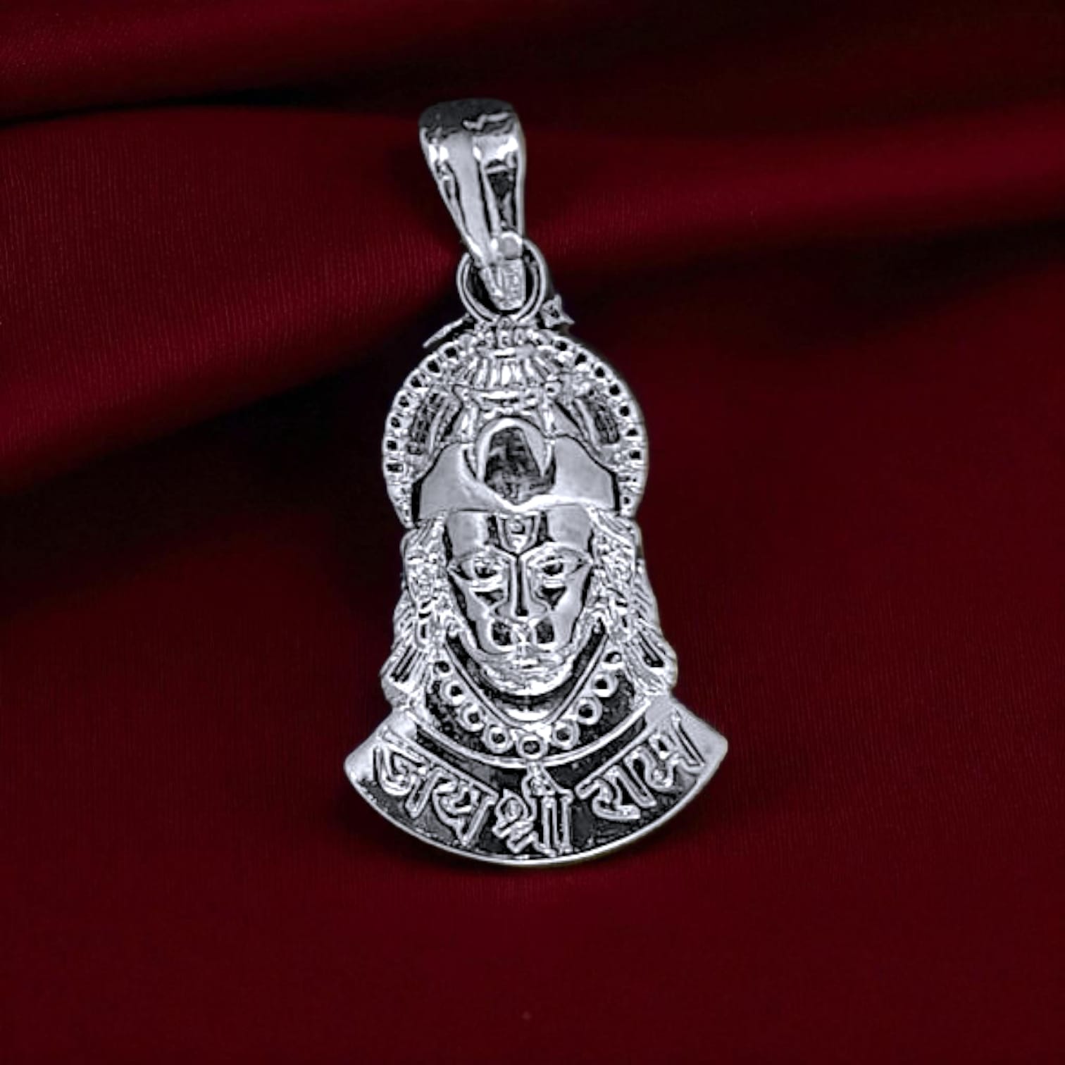 Lord Hanuman Jai Shree Ram Pendant - 925 Silver