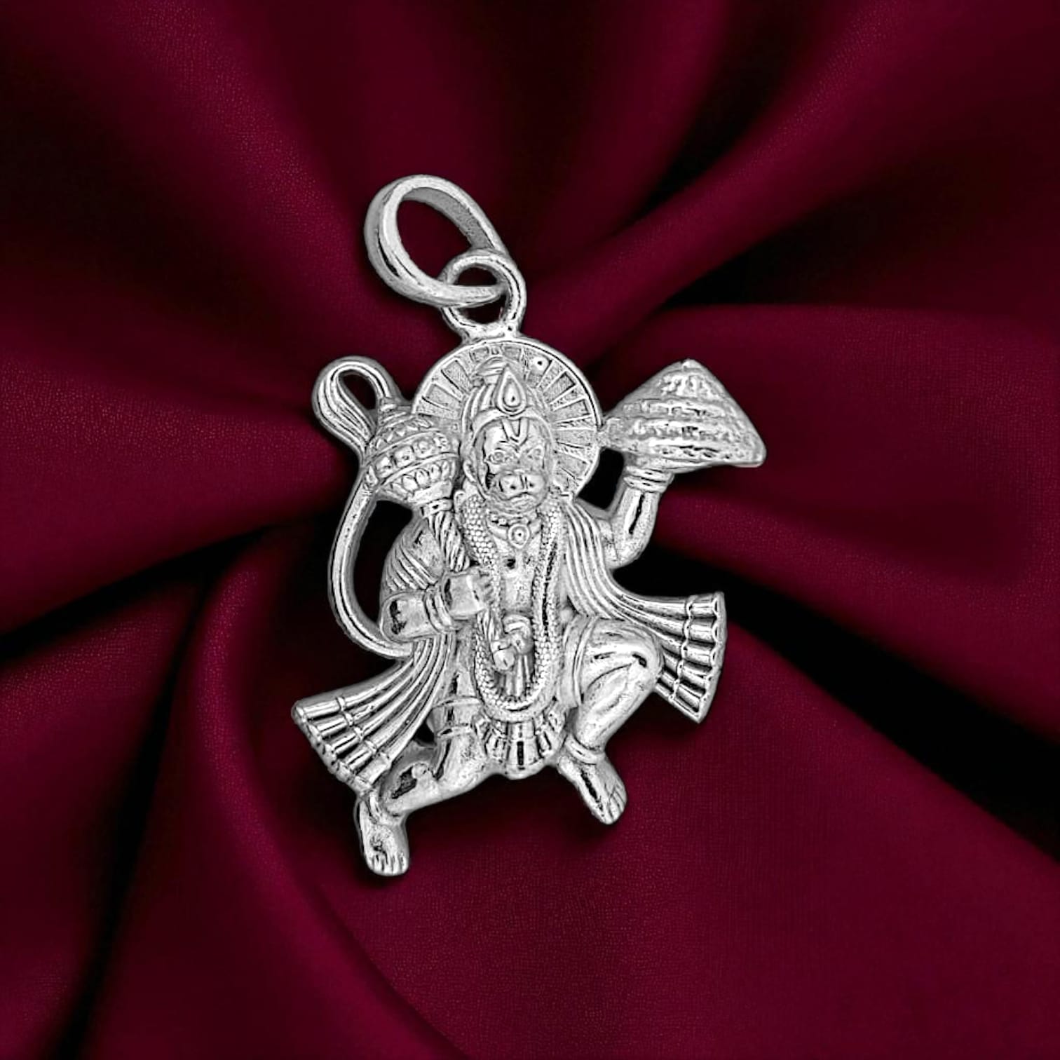 Bajrang Bali Hanuman Pendant - 925 Silver