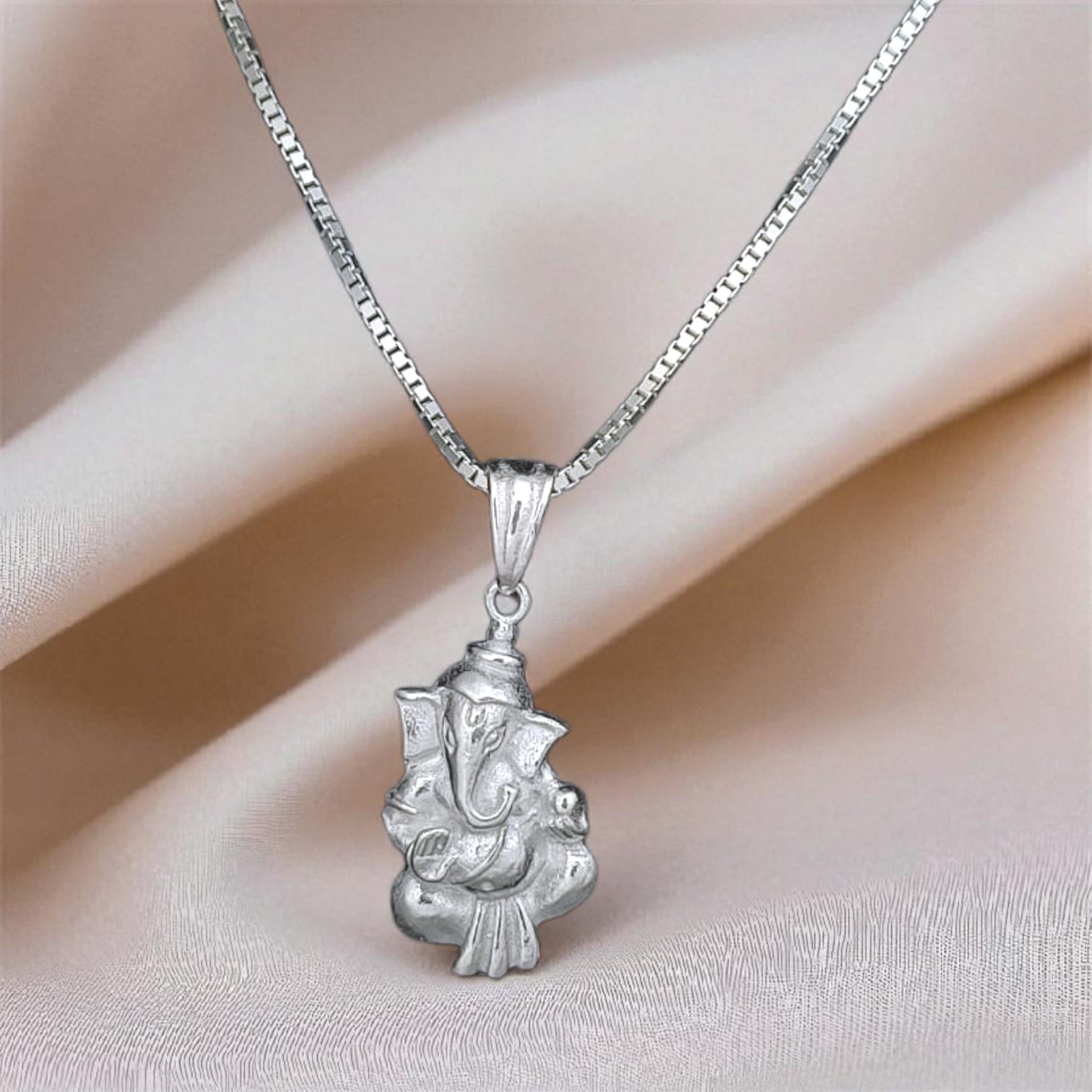 Lord Ganesha Pendant with Chain - 925 Silver