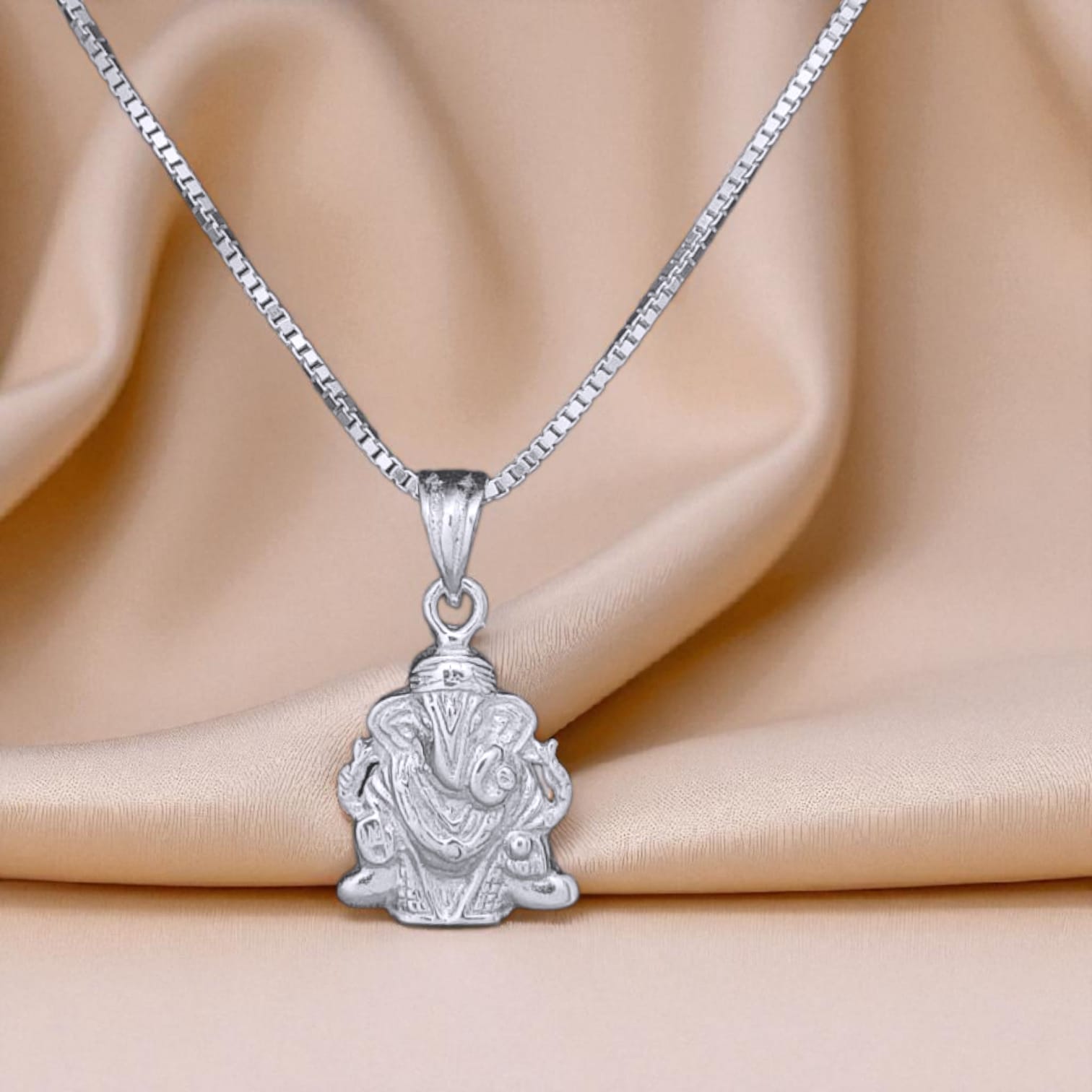 Shrimant Dagduseth Ganpati Pendant with Chain - 925 Silver