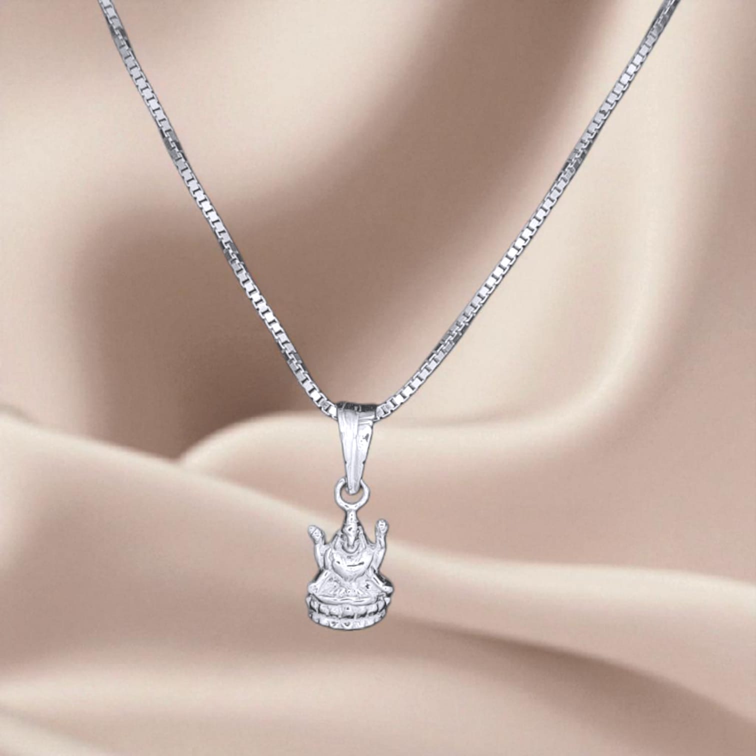 Silver Laxmi Baby Pendant with Chain
