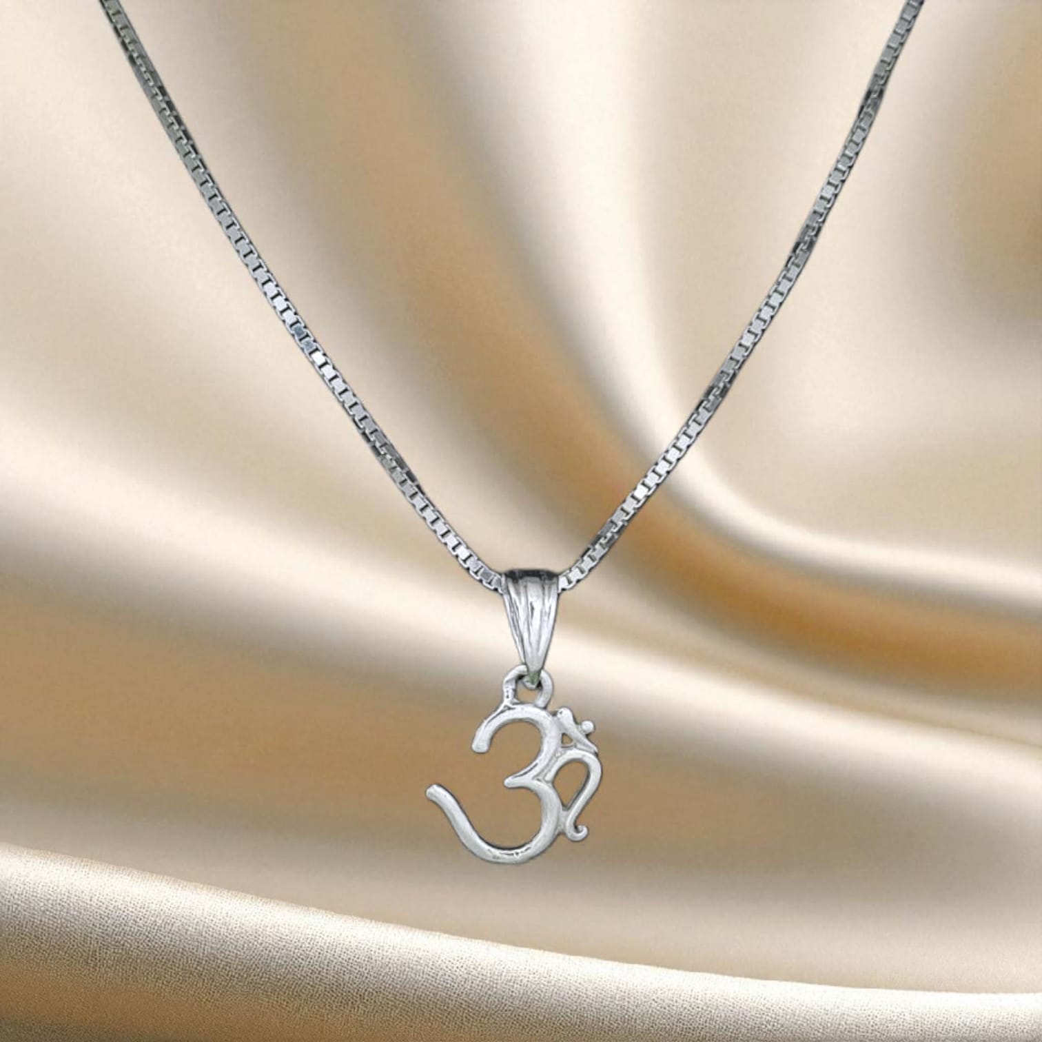 Silver Om Baby Pendant with Chain