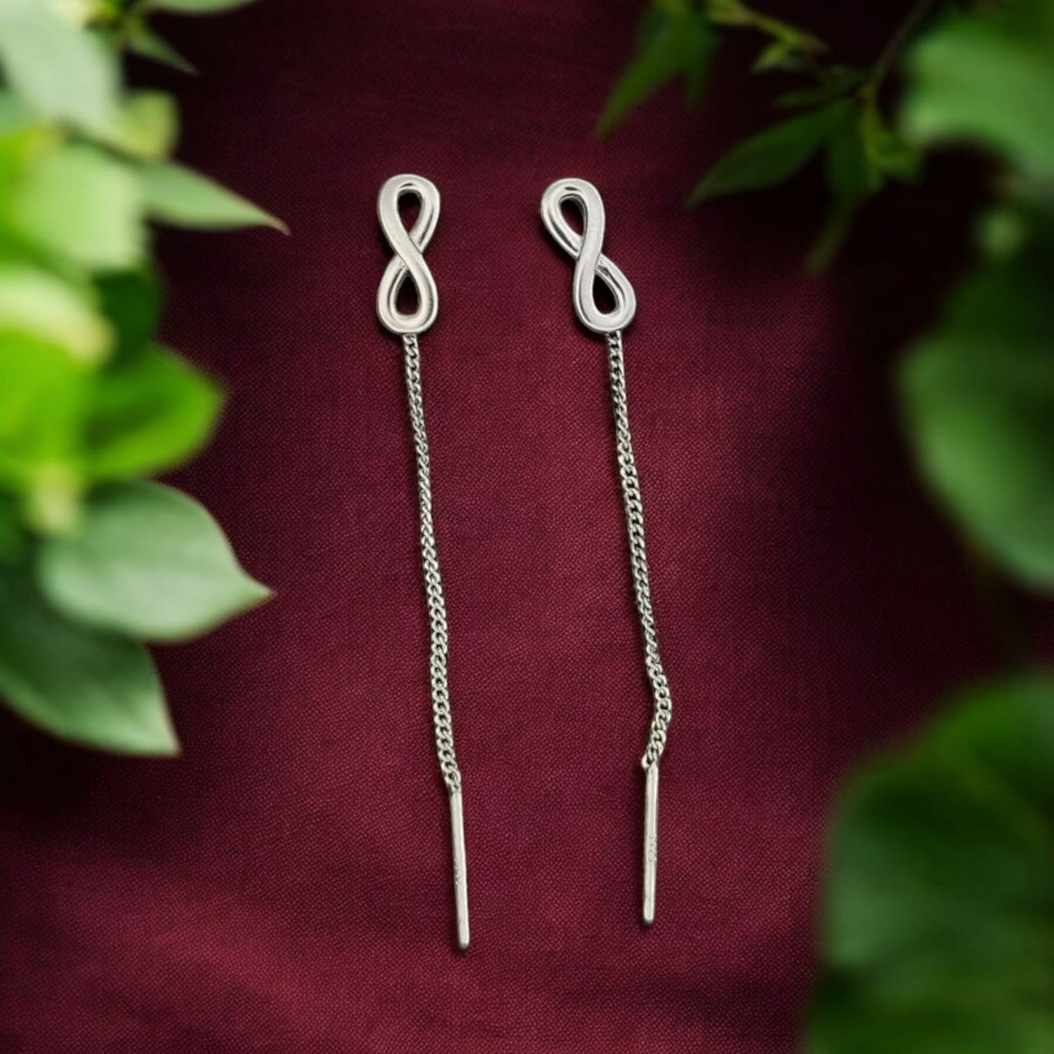 Infinity Shape Sui Dhaga Earring - 925 Silvers