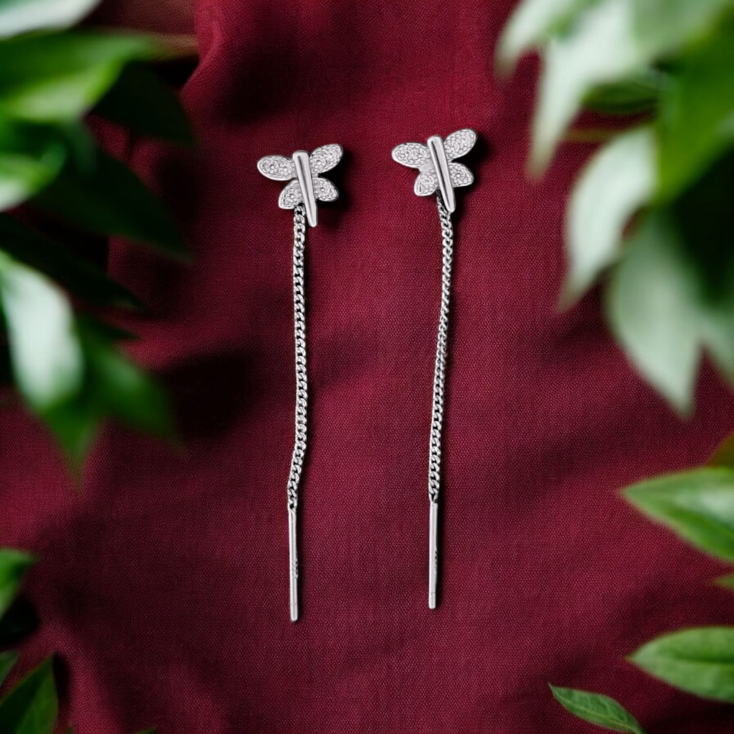 Studded Butterfly Sui Dhaga Earring - 925 Silvers