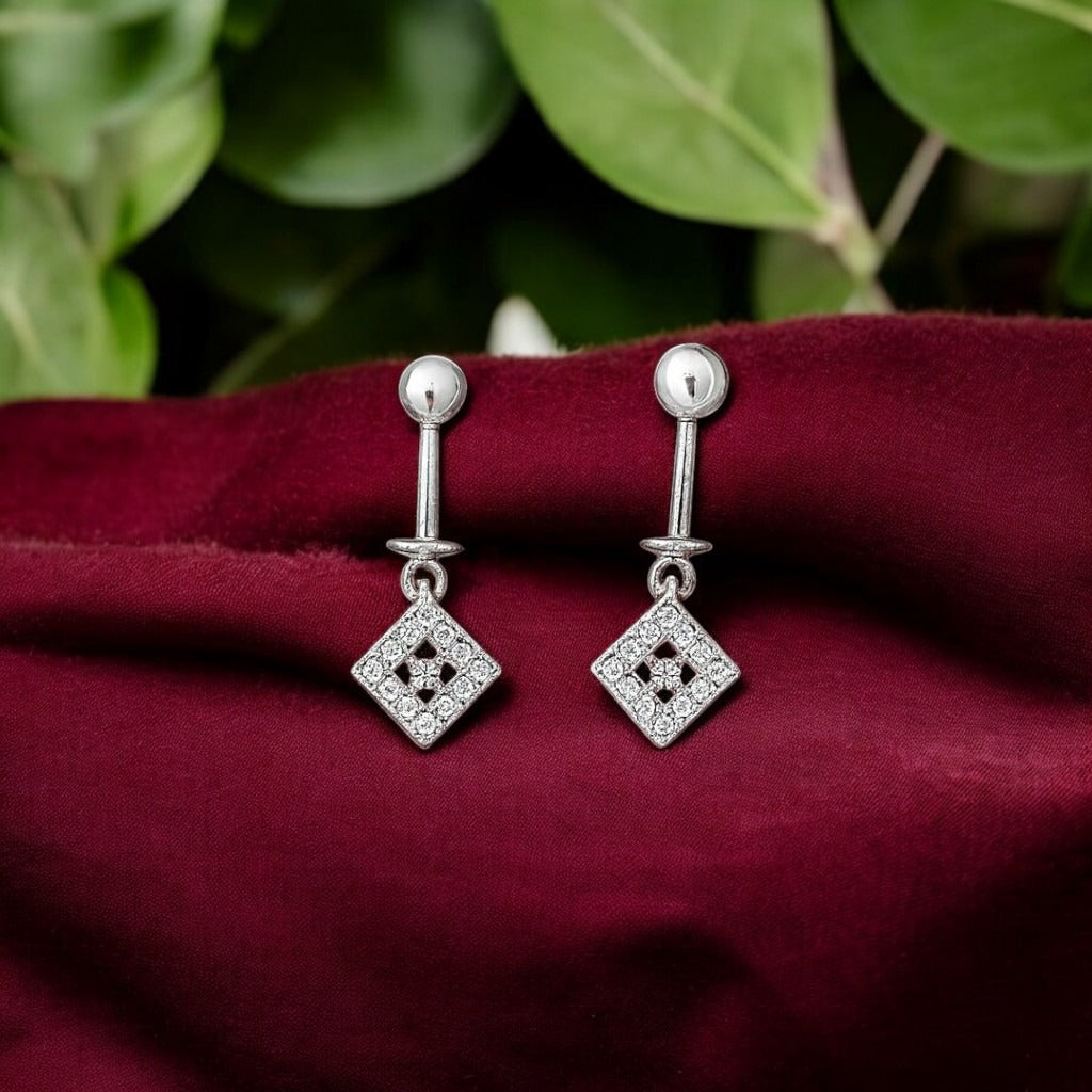 Silver Geometric Bugadi Earrings