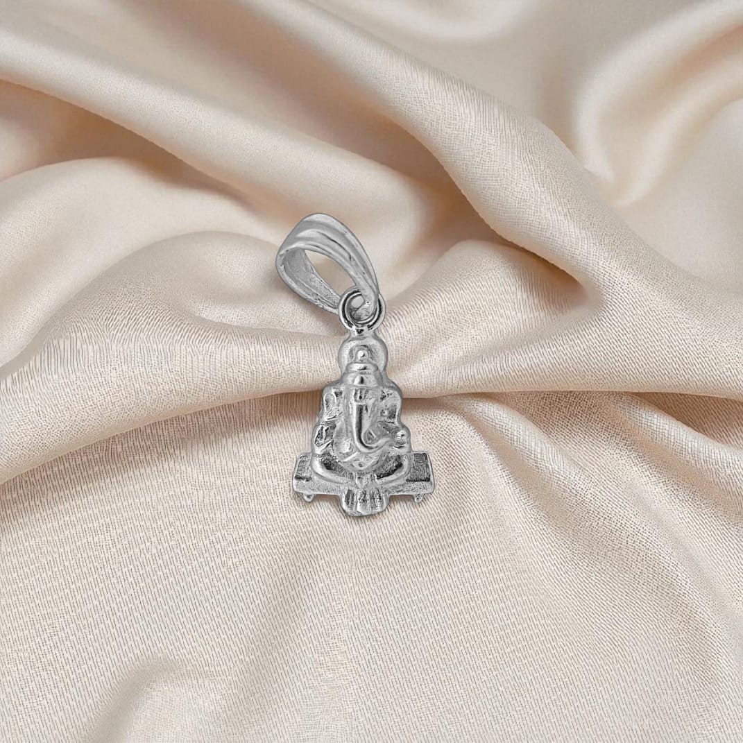 Silver Chaurang Pat Ganpati Baby Pendant