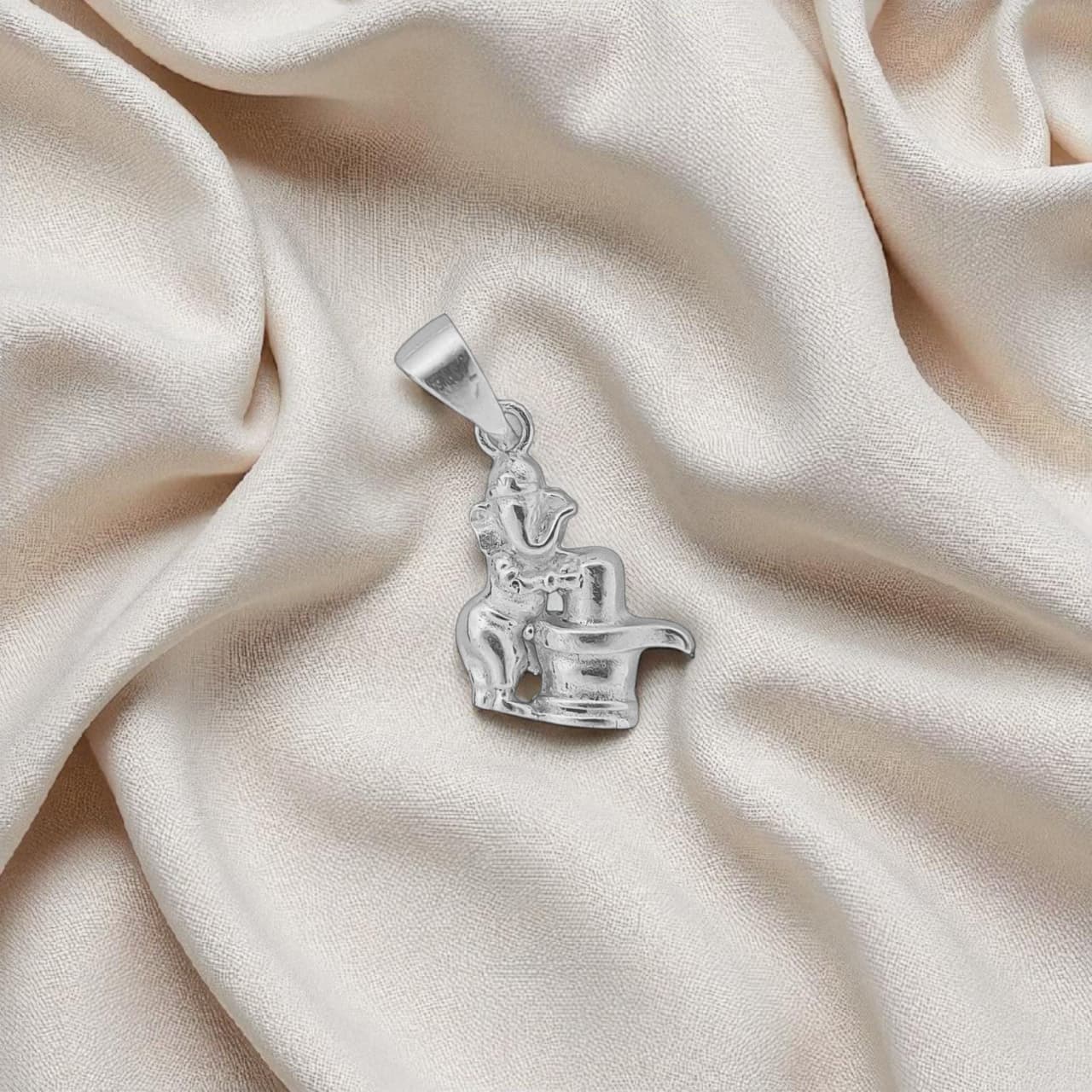 Silver Ganesha Shivling Pendant