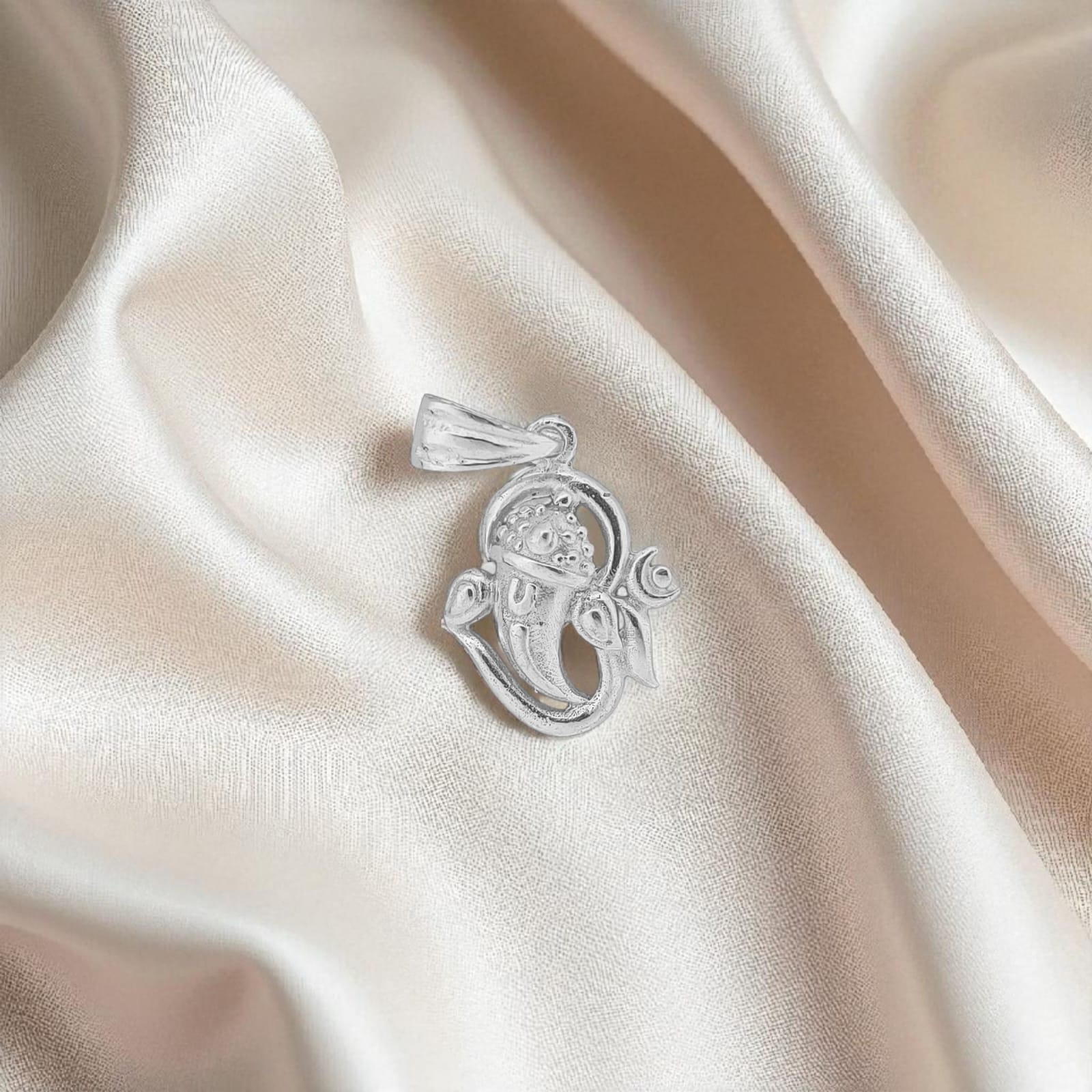 Silver Om Ganpati Baby Pendant