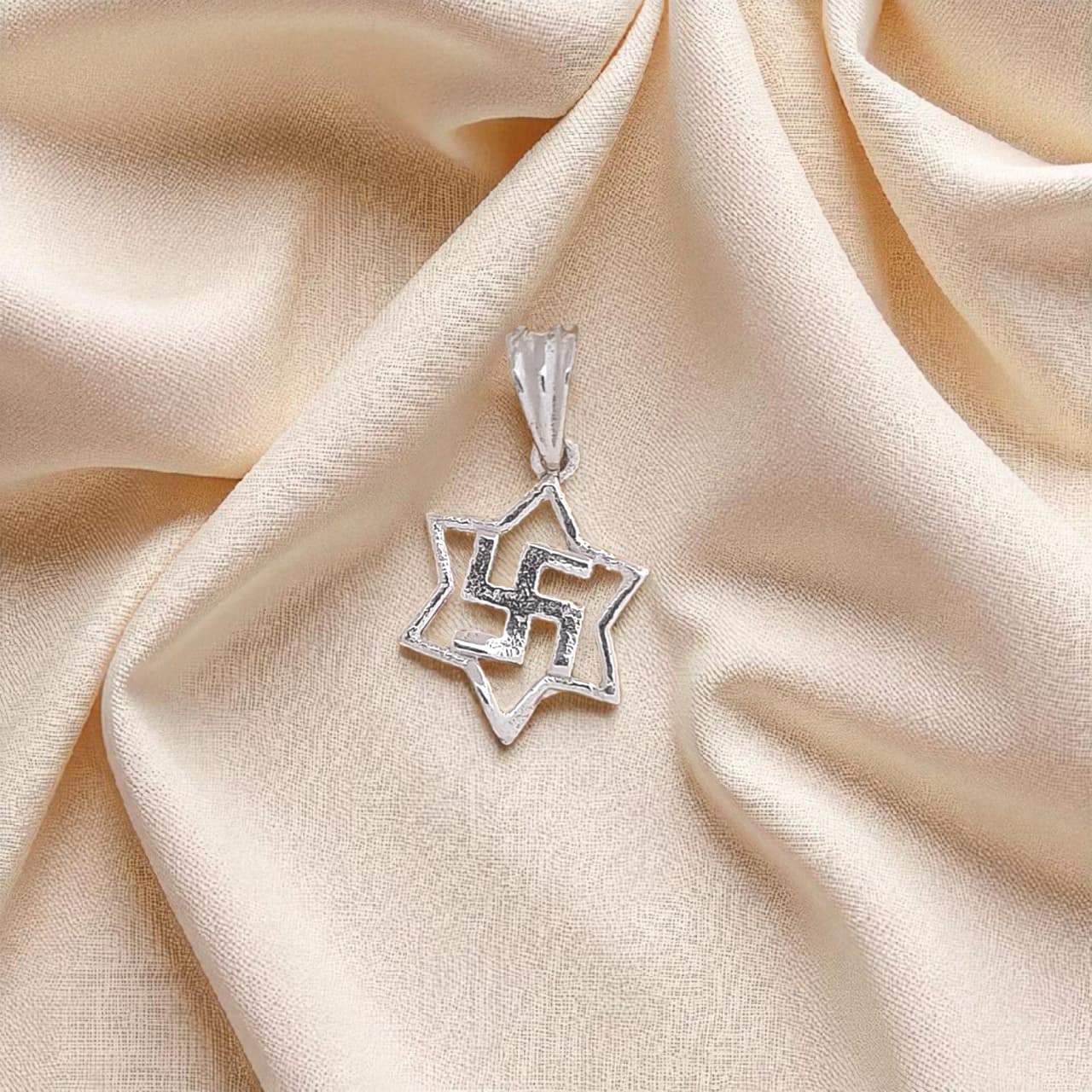 Silver Swastik Star Baby Pendant