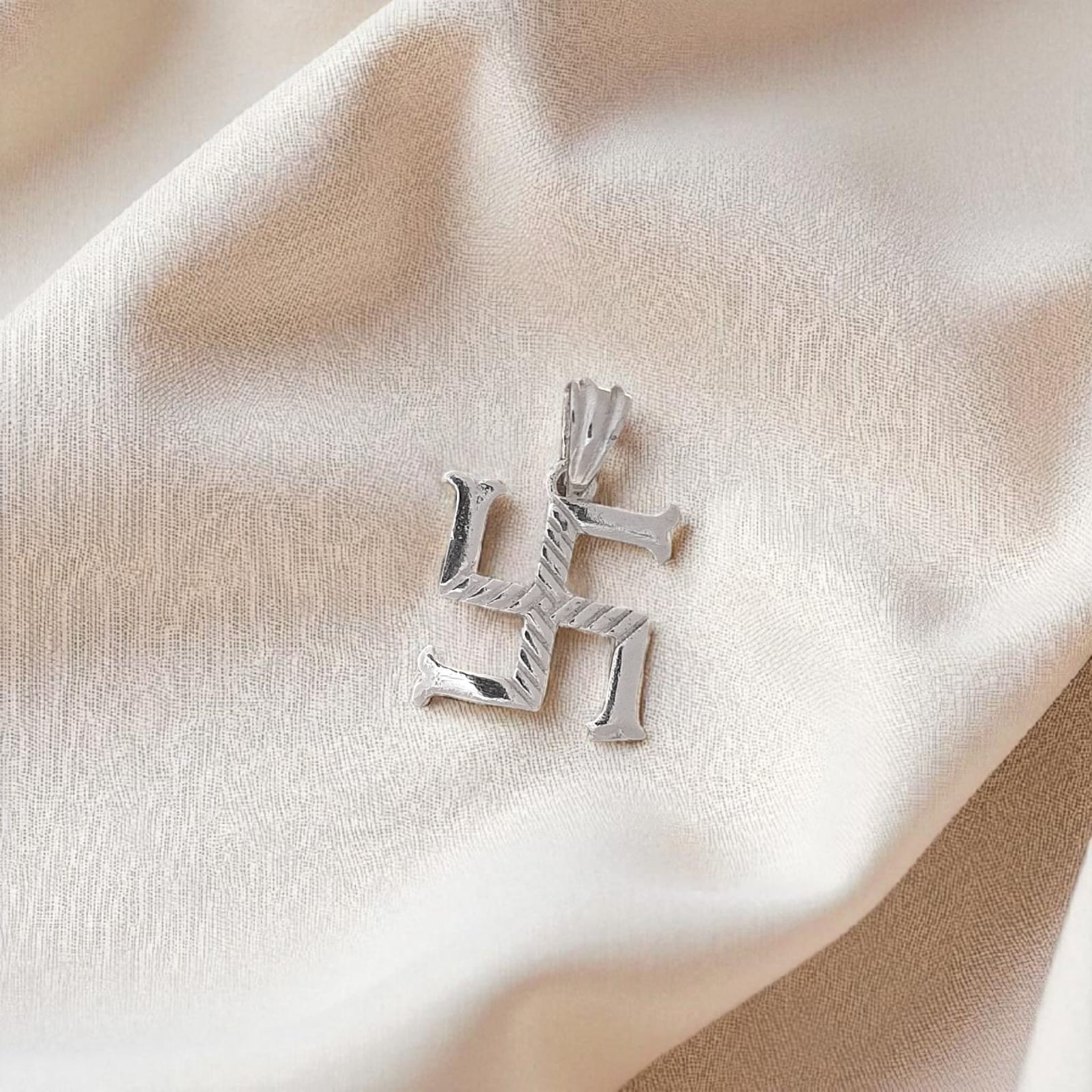 Silver Swastik Design Pendant