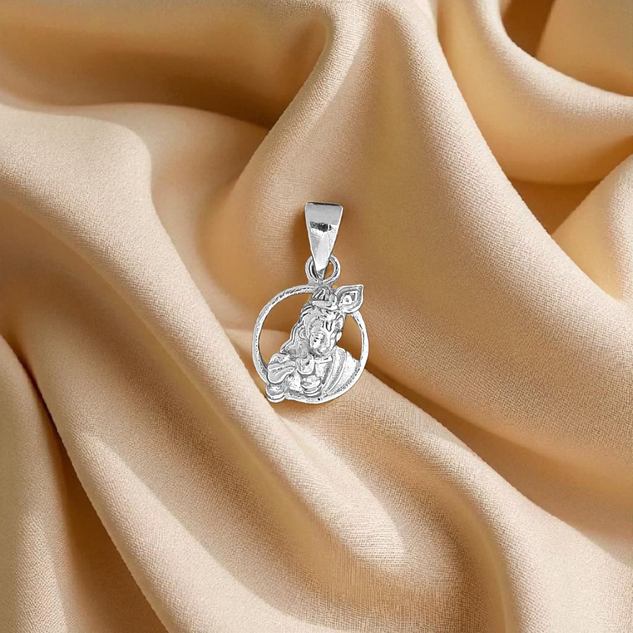 Silver Lord Krishna Baby Pendant