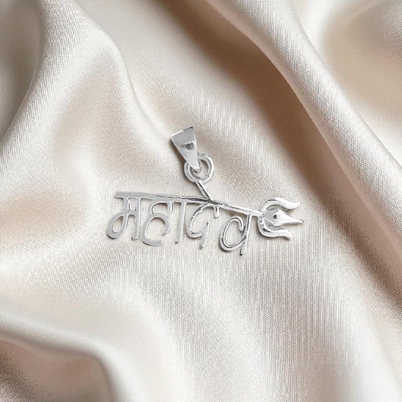 Silver Mahadev Trishul Pendant