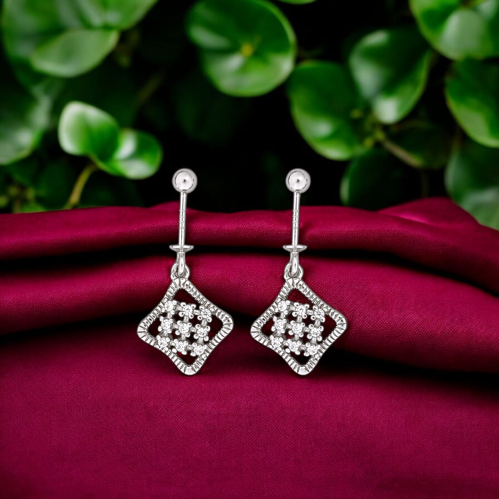 Silver Zircon Diamond Bugadi Earrings