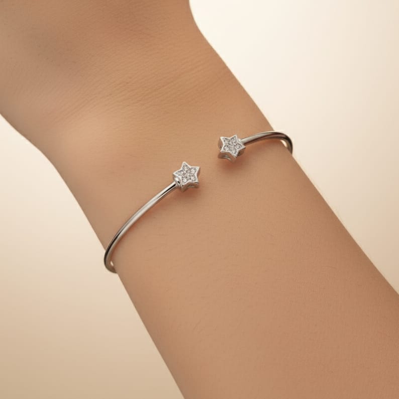 STAR flaxible Silver Bracelet/bangle for Women-925 Sterling silver