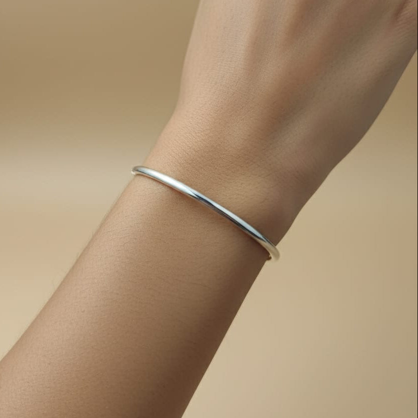 Full Round glossy Bangle/Bracelet for women-925 Silver