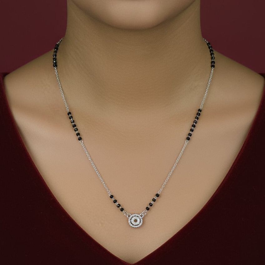 Premium chain with black beads Mangalsutra-925 Silver