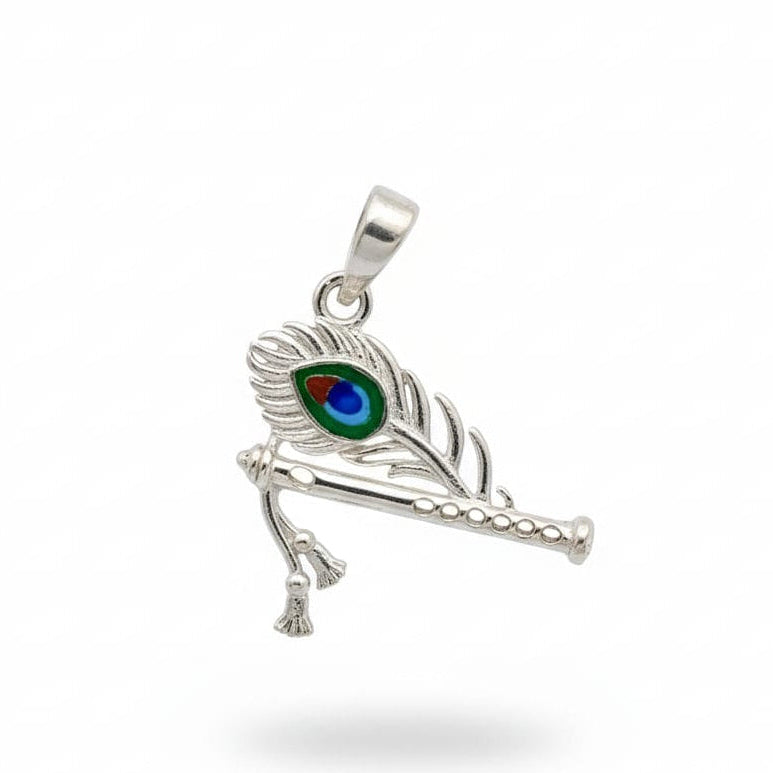 Shree krishna Basuri Morpankh Pendant 925 Silver