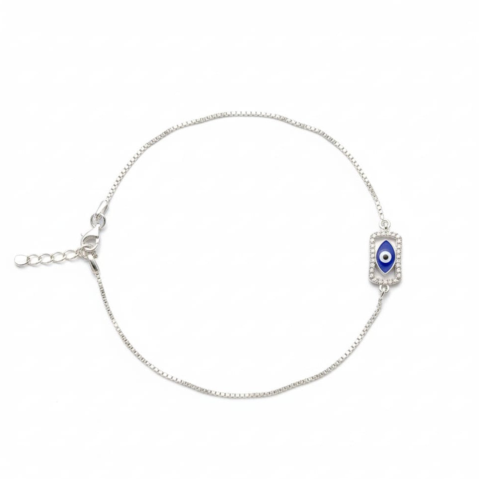 Evil eye Anklet Pair for women-925 Silver