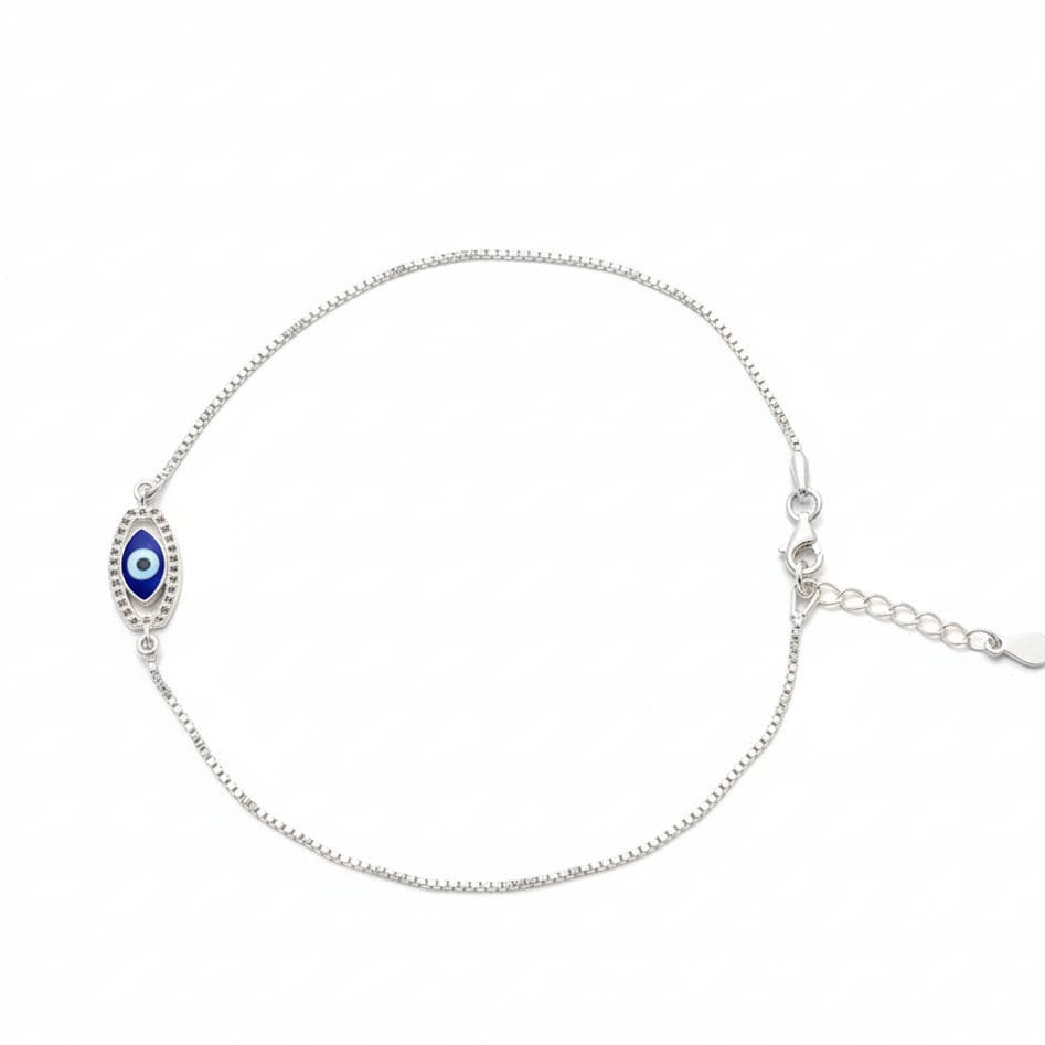 Evil  eye Ankelet Pair for women-925 Silver